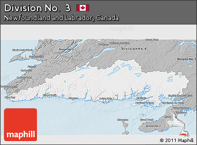 Gray 3D Map of Division No.  3