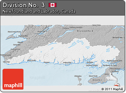 Gray 3D Map of Division No.  3