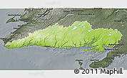 Physical 3D Map of Division No.  3, darken, semi-desaturated