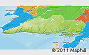 Physical 3D Map of Division No.  3, political outside