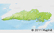 Physical 3D Map of Division No.  3, single color outside