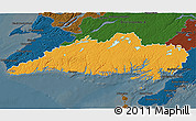 Political 3D Map of Division No.  3, darken