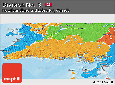 Political 3D Map of Division No.  3