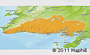Political 3D Map of Division No.  3, physical outside