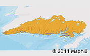 Political 3D Map of Division No.  3, single color outside
