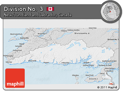 Silver Style 3D Map of Division No.  3