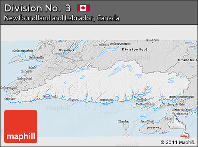 Silver Style 3D Map of Division No.  3