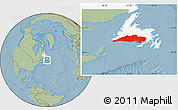 Savanna Style Location Map of Division No.  3, highlighted parent region, hill shading