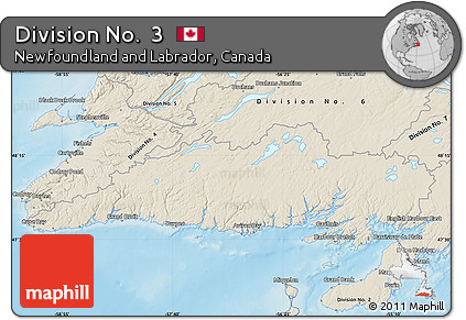 Shaded Relief Map of Division No.  3