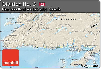 Shaded Relief Map of Division No.  3