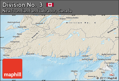 Shaded Relief Map of Division No.  3