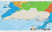 Shaded Relief Map of Division No.  3, political outside