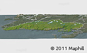 Satellite Panoramic Map of Division No.  3, semi-desaturated