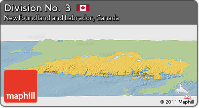Savanna Style Panoramic Map of Division No.  3, single color outside