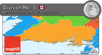 Political Simple Map of Division No.  3