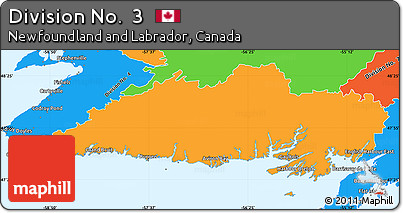 Political Simple Map of Division No.  3