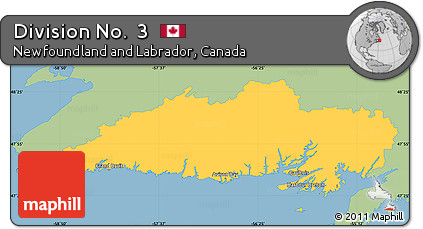 Savanna Style Simple Map of Division No.  3, single color outside