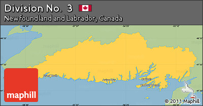 Savanna Style Simple Map of Division No.  3, single color outside