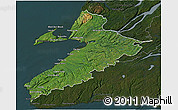 Satellite 3D Map of Division No.  4, darken