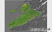 Satellite 3D Map of Division No.  4, desaturated