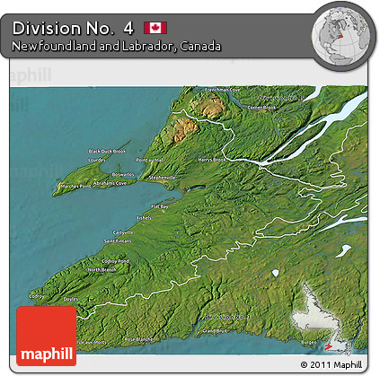Satellite 3D Map of Division No.  4
