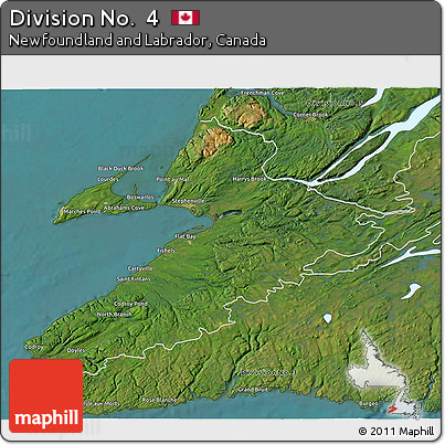 Satellite 3D Map of Division No.  4