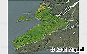 Satellite 3D Map of Division No.  4, semi-desaturated