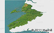 Satellite 3D Map of Division No.  4, single color outside