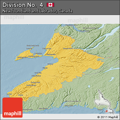 Savanna Style 3D Map of Division No.  4