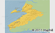 Savanna Style 3D Map of Division No.  4, single color outside