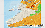 Shaded Relief 3D Map of Division No.  4, political outside