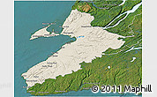 Shaded Relief 3D Map of Division No.  4, satellite outside