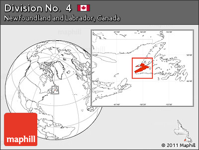 Blank Location Map of Division No.  4