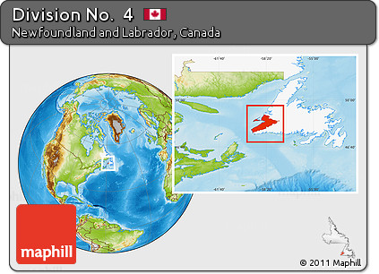 Physical Location Map of Division No.  4, highlighted parent region