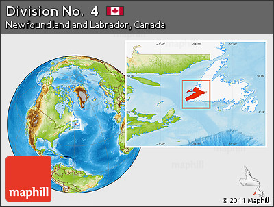 Physical Location Map of Division No.  4, highlighted parent region
