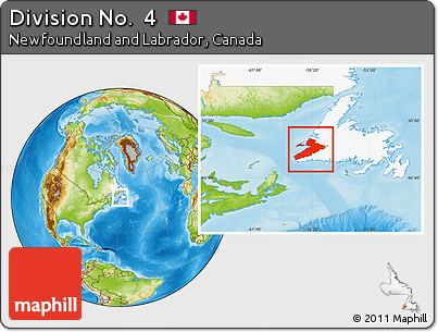 Physical Location Map of Division No.  4, highlighted parent region