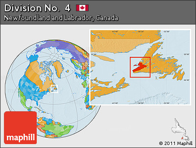 Political Location Map of Division No.  4
