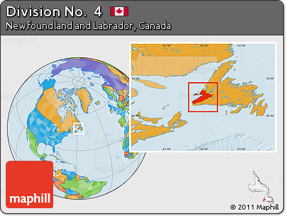 Political Location Map of Division No.  4