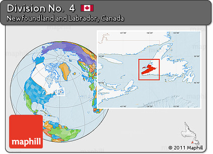 Political Location Map of Division No.  4, highlighted country