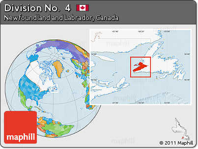 Political Location Map of Division No.  4, highlighted country