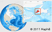 Shaded Relief Location Map of Division No.  4, highlighted country