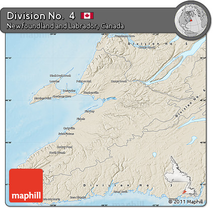Shaded Relief Map of Division No.  4