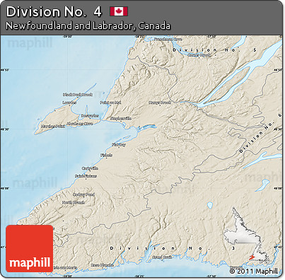 Shaded Relief Map of Division No.  4