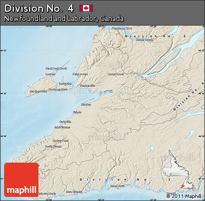 Shaded Relief Map of Division No.  4