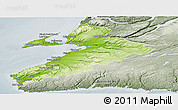 Physical Panoramic Map of Division No.  4, semi-desaturated
