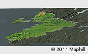 Satellite Panoramic Map of Division No.  4, darken, semi-desaturated