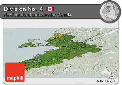 Satellite Panoramic Map of Division No.  4, lighten