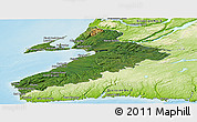Satellite Panoramic Map of Division No.  4, physical outside