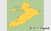 Savanna Style Simple Map of Division No.  4, cropped outside
