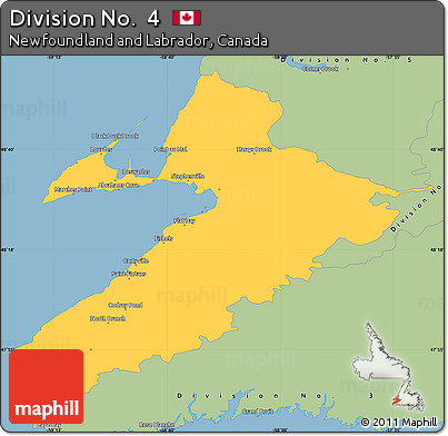 Savanna Style Simple Map of Division No.  4